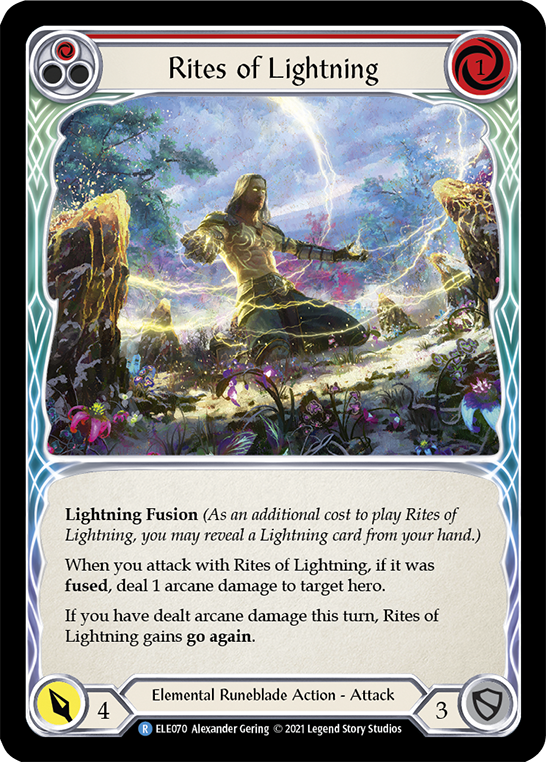 Rites of Lightning (Red) [ELE070] 1st Edition Rainbow Foil