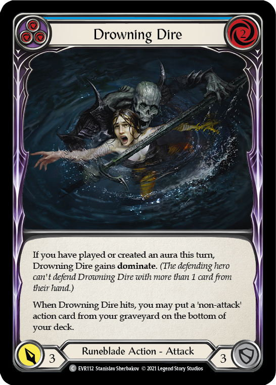 Drowning Dire (Blue) [EVR112] 1st Edition Rainbow Foil