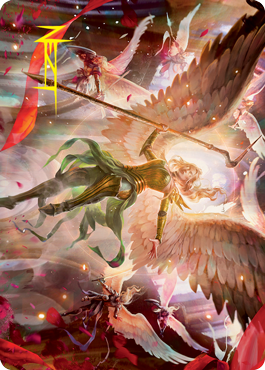 Sigarda's Summons Art Card (Gold-Stamped Signature) [Innistrad: Crimson Vow Art Series] (AVOW 17)