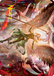 Sigarda's Summons Art Card (Gold-Stamped Signature) [Innistrad: Crimson Vow Art Series] (AVOW 17)