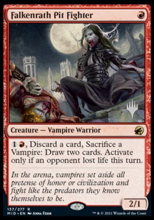Falkenrath Pit Fighter (Promo Pack) [Innistrad: Midnight Hunt Promo Pack] (PMID 137)