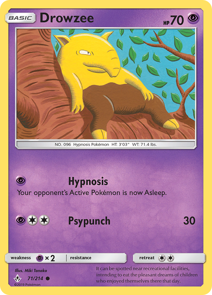 Drowzee (71/214) [Sun & Moon: Unbroken Bonds]