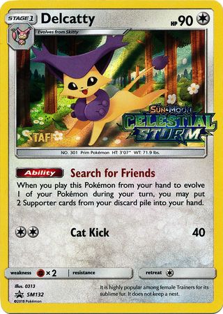 Delcatty (Staff Prerelease Promo) (SM132) [Sun & Moon: Black Star Promos]
