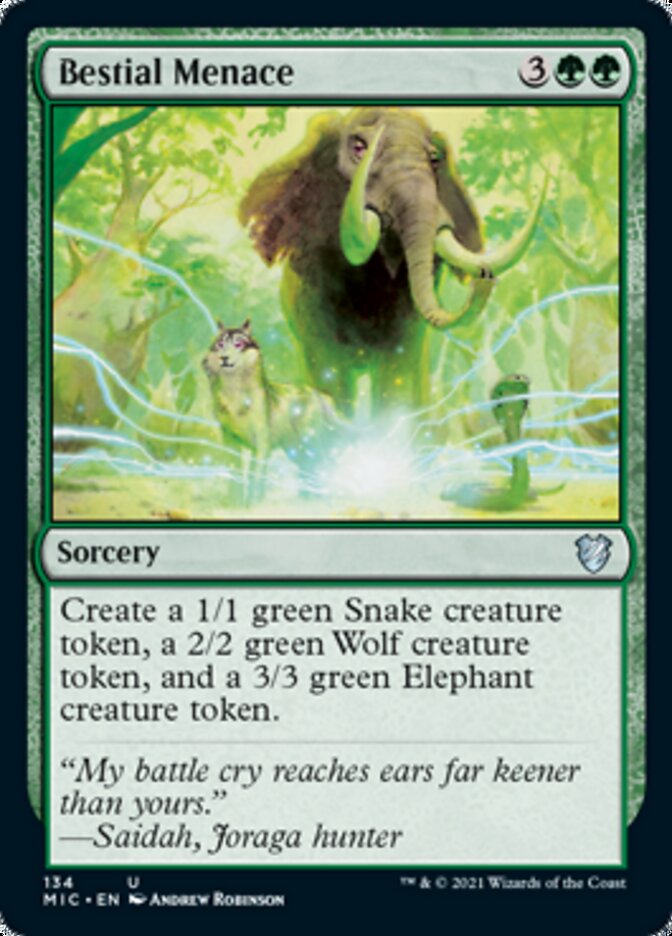 Bestial Menace [Innistrad: Midnight Hunt Commander] (MIC 134)