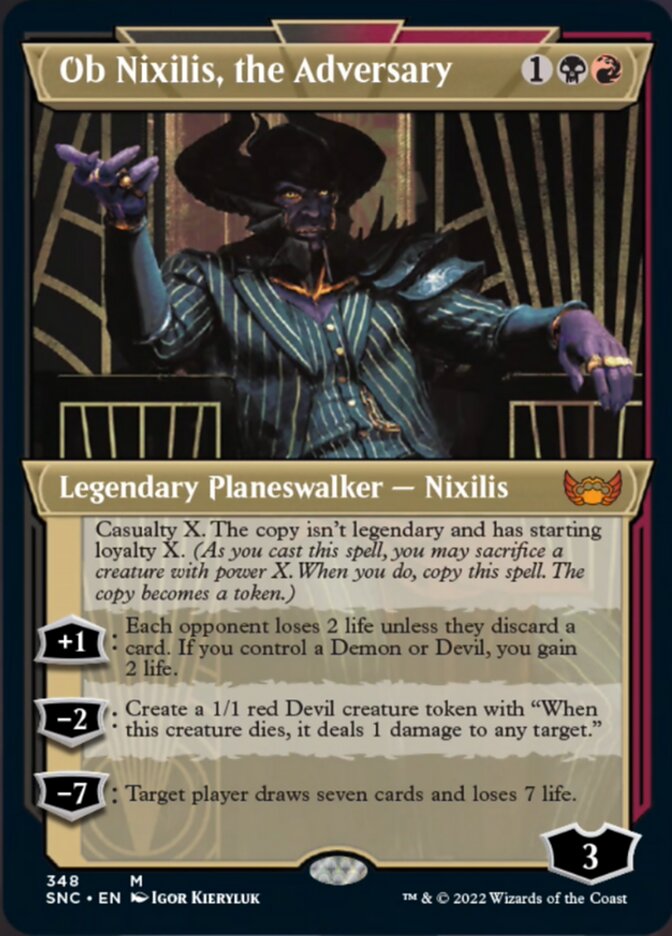 Ob Nixilis, the Adversary (Showcase Art Deco) [Streets of New Capenna] (SNC 348)