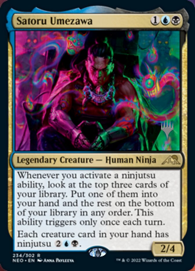 Satoru Umezawa (Promo Pack) [Kamigawa: Neon Dynasty Promos] (PNEO 234)