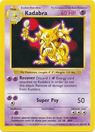 Kadabra (32/102) [Base Set (Shadowless)]