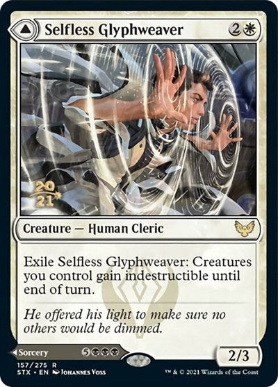 Selfless Glyphweaver // Deadly Vanity [Strixhaven: School of Mages Prerelease Promos] (PSTX 157)