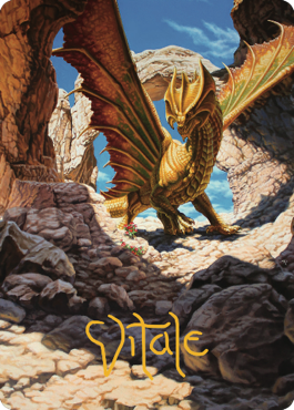Ancient Brass Dragon Art Card (Gold-Stamped Signature) [Commander Legends: Battle for Baldur's Gate Art Series]
