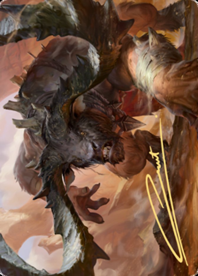 Moraug, Fury of Akoum Art Card (Gold-Stamped Signature) [Art Series: Zendikar Rising]