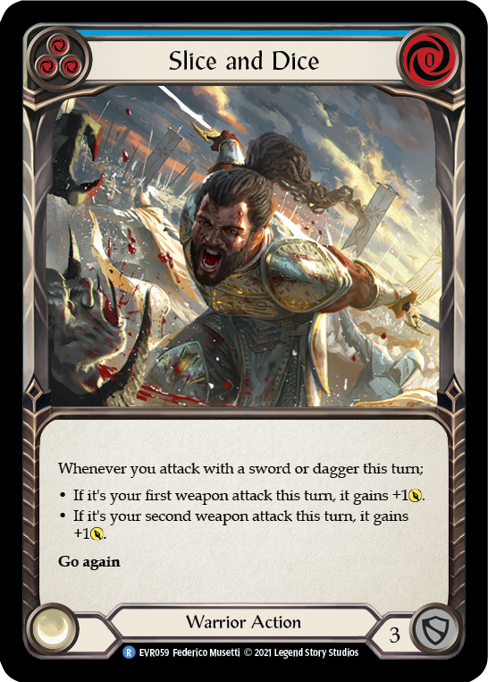 Slice and Dice (Blue) [EVR059] 1st Edition Rainbow Foil