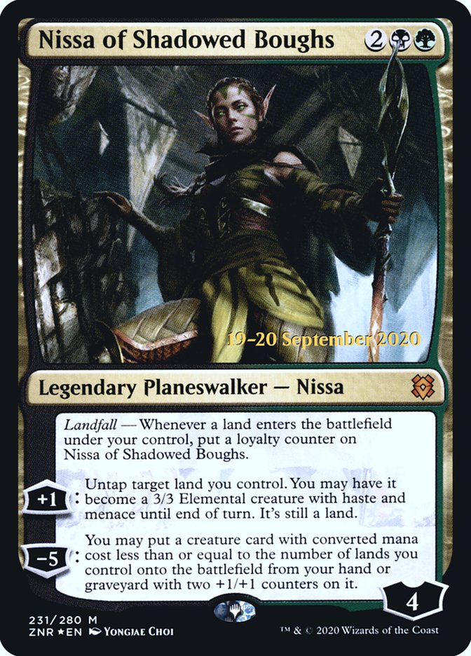Nissa of Shadowed Boughs  [Zendikar Rising Prerelease Promos] (PZNR 231S)